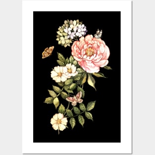 Watercolor Vintage Floral Motifs Posters and Art